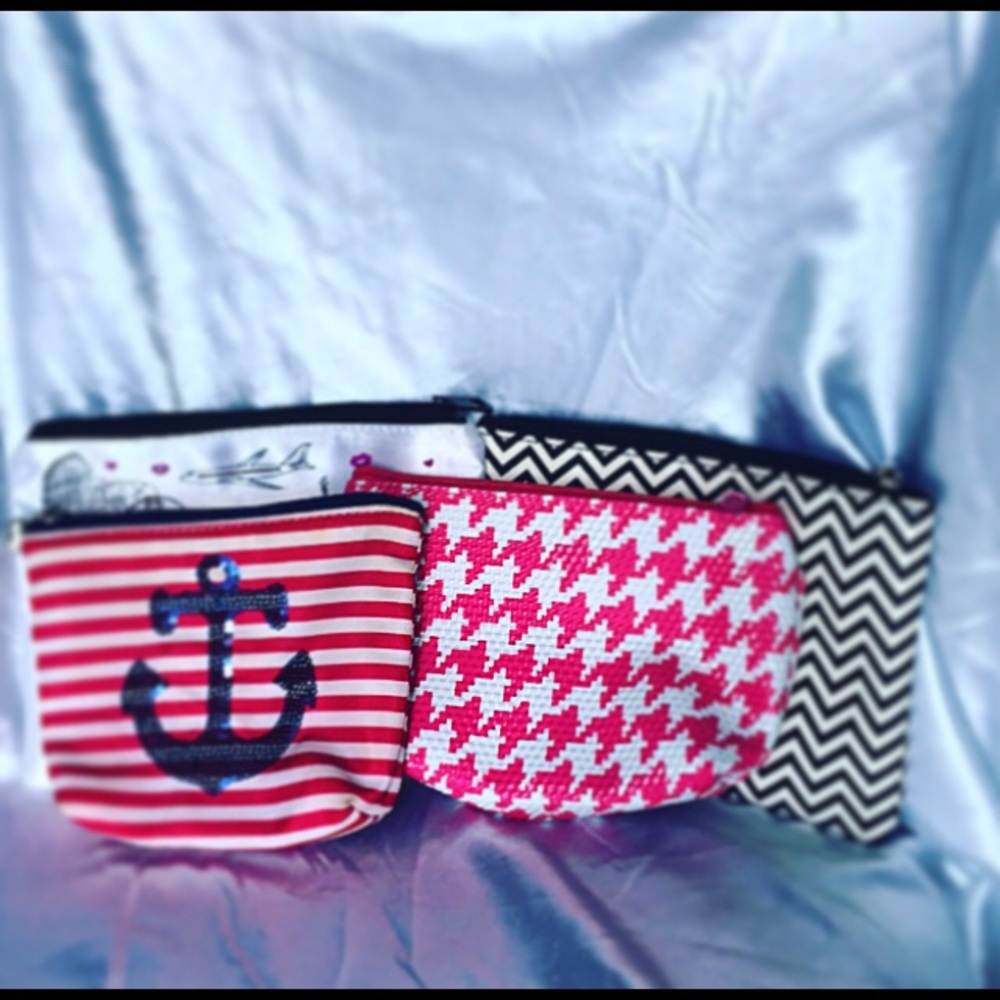 4 Pack vintage bundle makeup bags cute teen tote